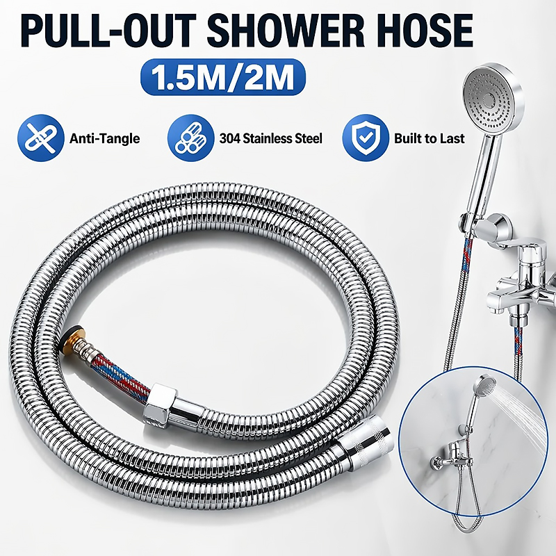 Flexible Hose Braided - 1.5 メートル/2 メートルステンレス鋼編組シャワーホース高圧防爆フレキシブル水道管ユニバーサル浴室ハンドヘルドシャワー