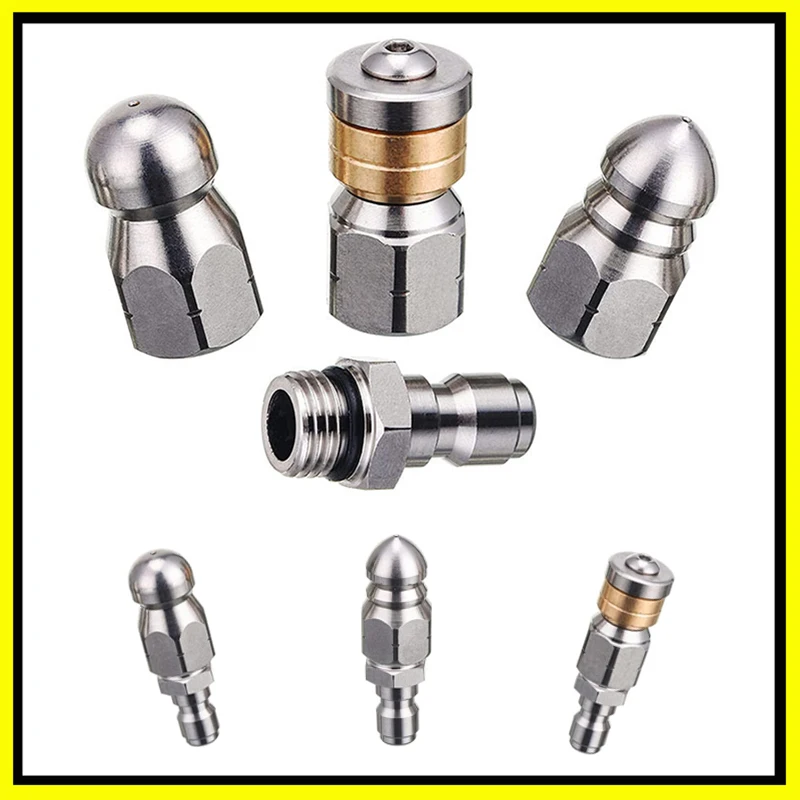 Drain Pipe Clip - 排出ノズル付きステンレス製排水ホース,1/4インチのクイックコネクタ付き排水管,洗浄ノズル
