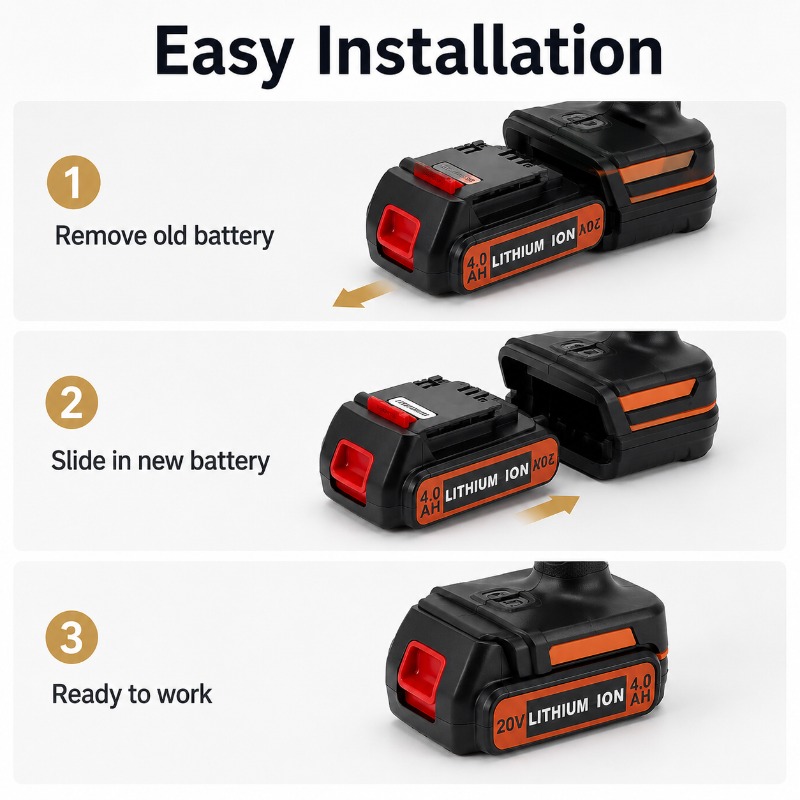 Black+Decker Tool Cordless - ブラックアンドデッカー20Vバッテリーコードレスツール用20V 6.0Ahバッテリー、LB20、LBX20、LBXR20電動工具バッテリーと互換性あり。