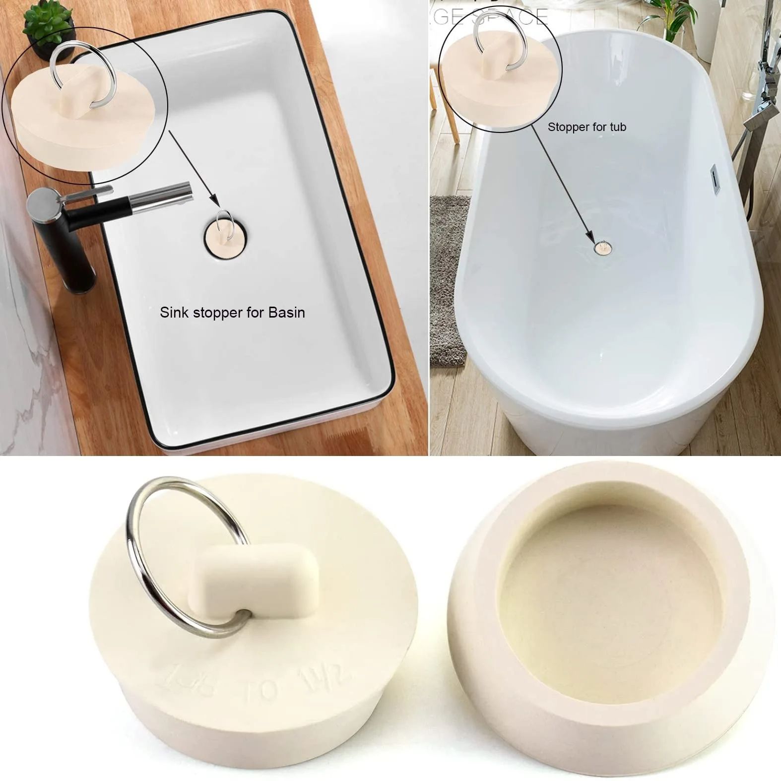 1個入り ゴム製 丸型 浴槽栓 25-42mm 排水栓 ゴム - Drain Pipe Clip のレビューと価格