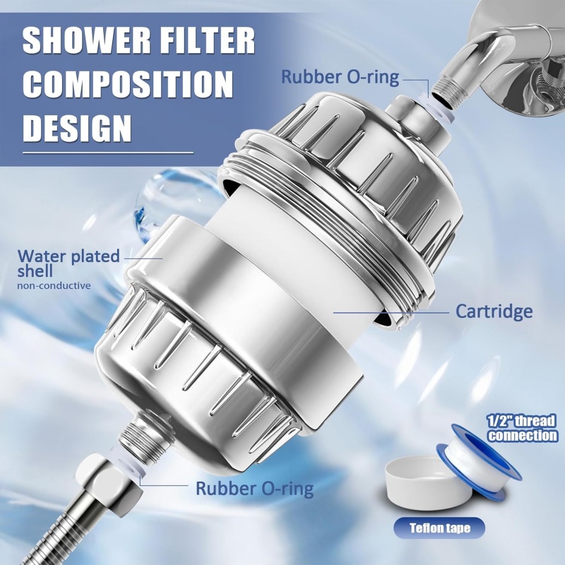 15/20 段階硬水用高出力シャワーヘッドフィルター交換可能 - Shower Valve Cartridge のレビューと価格